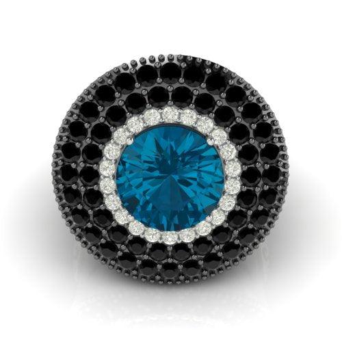 Silver Ring Pink Gold Blue Hydro - Craig Shelly