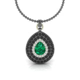 Silver Pendant Green Hydro Black Spinels and White Topaz - Craig Shelly