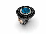 Silver Ring Pink Gold Blue Hydro - Craig Shelly
